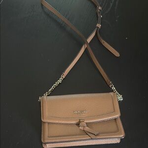 Kate Spade Brown Leather Crossbody Bag with Gold Hardware